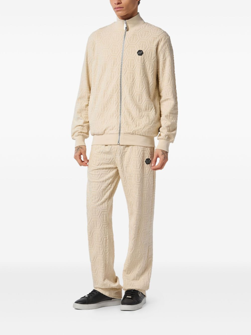 monogram-jacquard track jacket - 2
