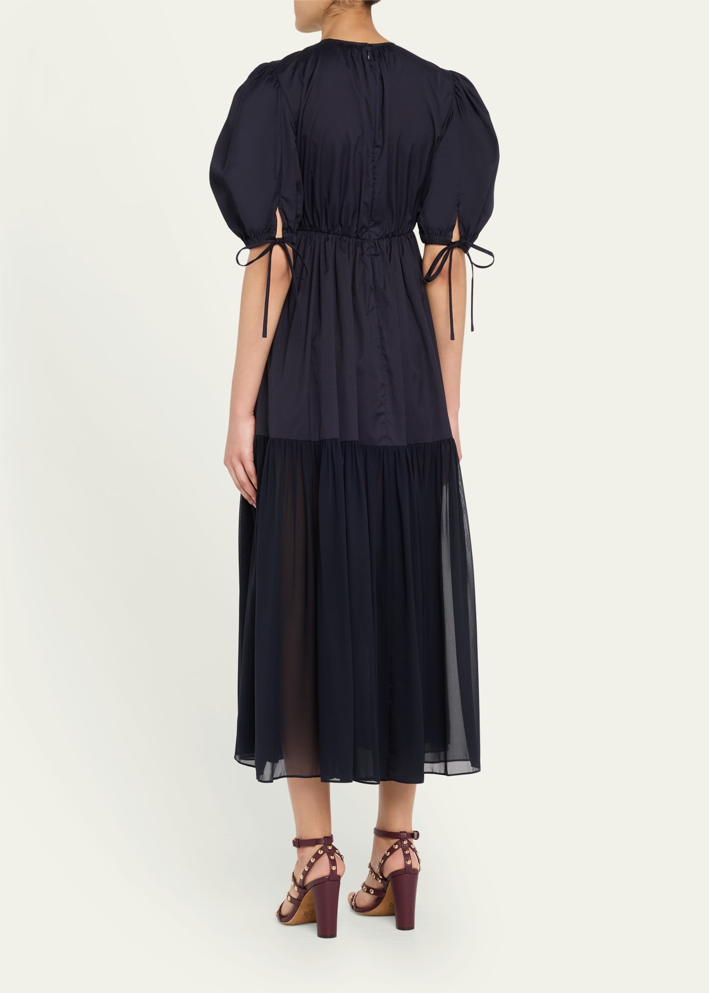 Collage Puff-Sleeve Midi Dress - 3