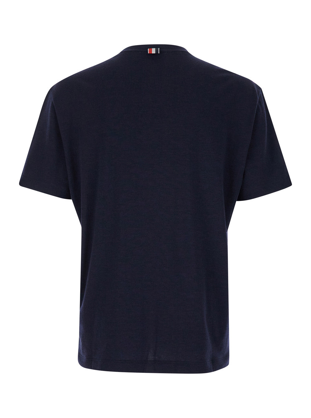 Thom Browne Men Blue T-Shirt With Logo Patch In Stretch Wool Man - 2