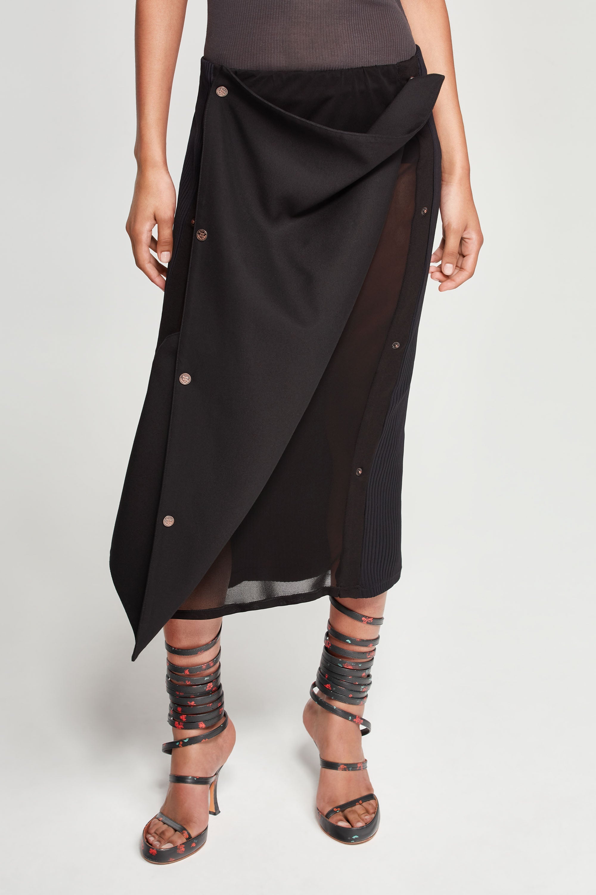 Snap Panel Maxi Skirt - 4