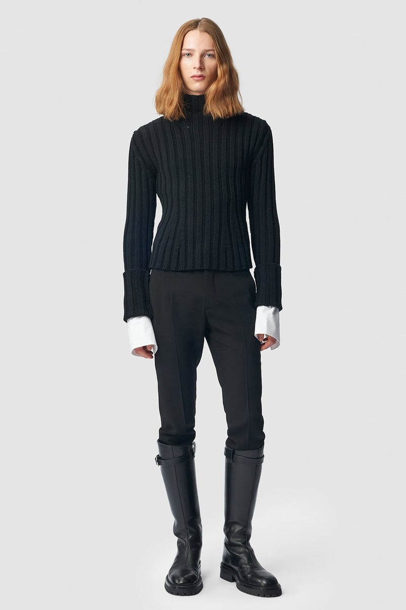 Warre Cropped Rib Darted High Neck Sweater 4