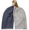 Fringed Colour-Block Cashmere and Silk-Blend Scarf - 5