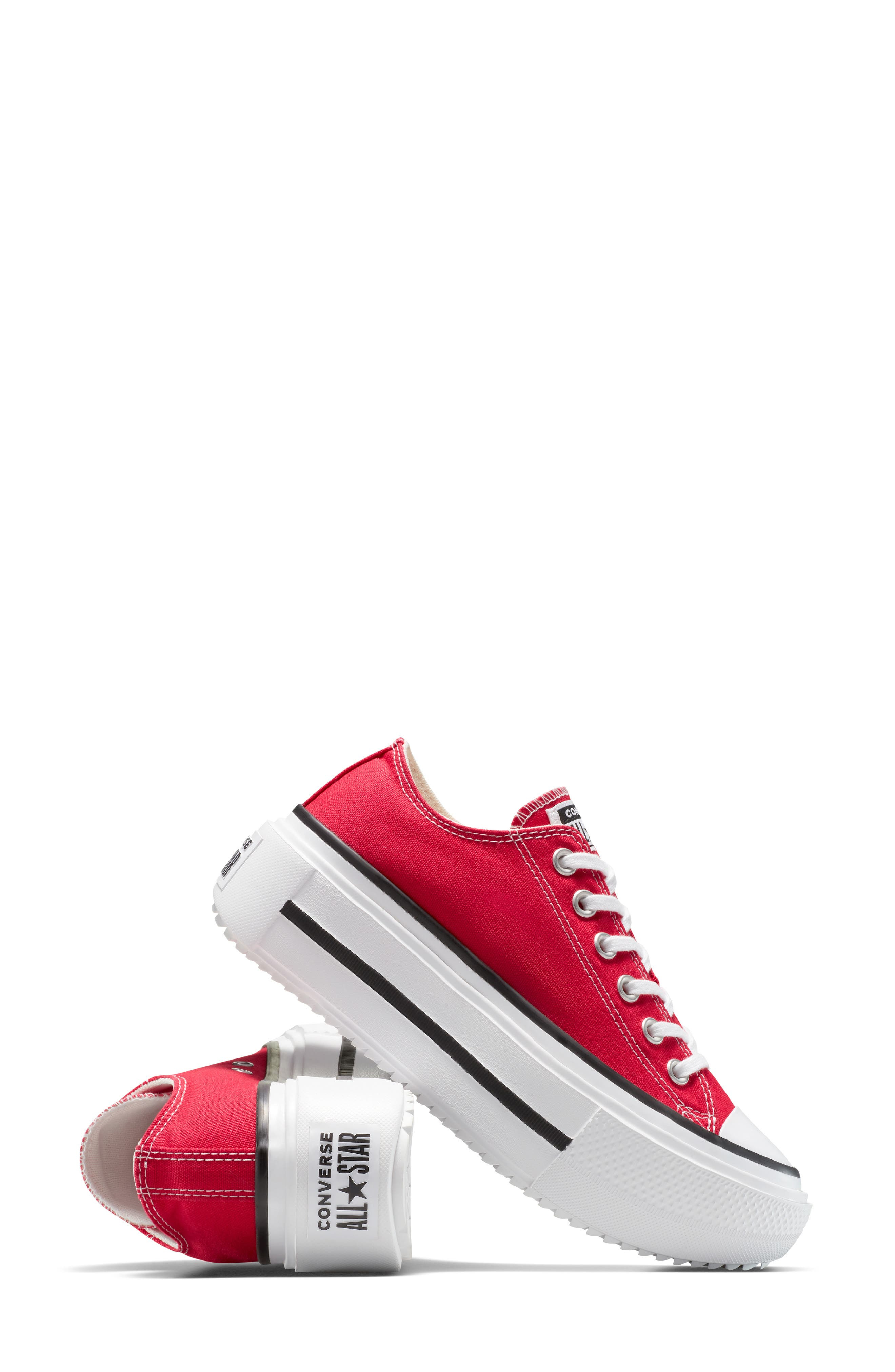 Converse Gender Inclusive Chuck Taylor All Star Lift Double Stack Low Top Platform Sneaker in Red/Bl - 6