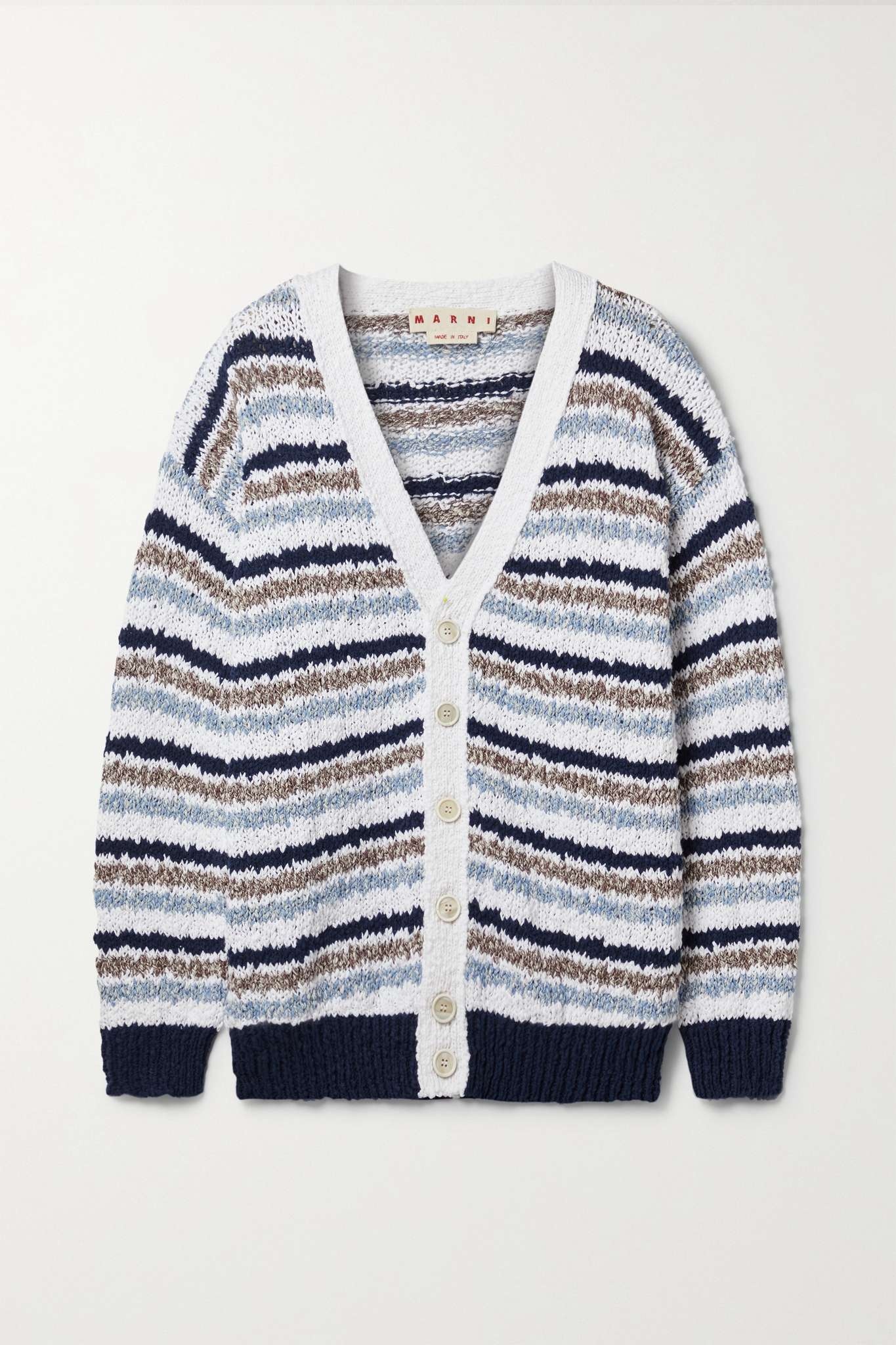 Striped cotton cardigan - 1