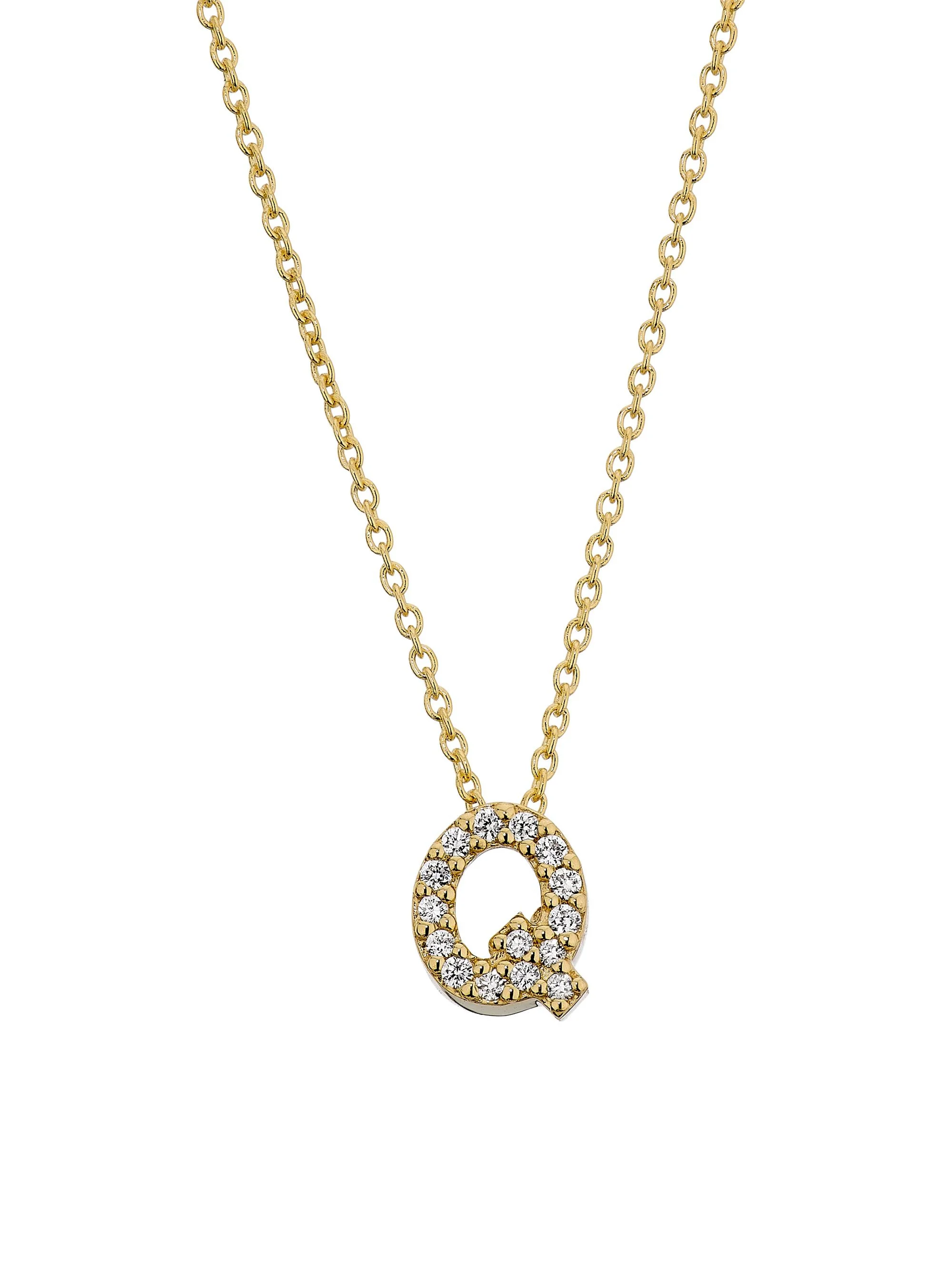 Women's Tiny Treasures Diamond & 18K Yellow Gold Initial Necklace - Initial Q - 1