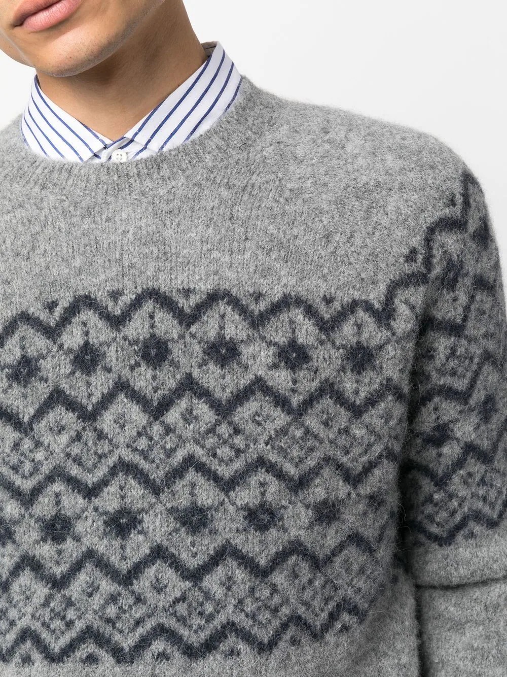 geometric-print crew-neck jumper - 5