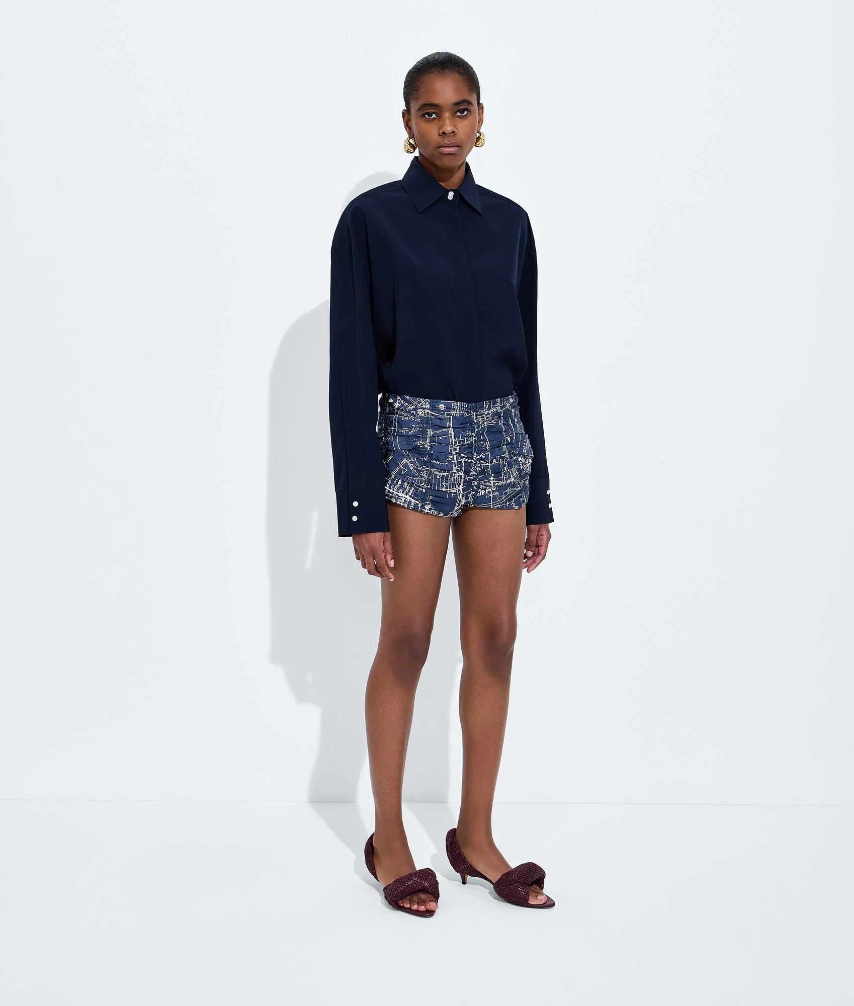Printed Silk Twill Culotte - 1