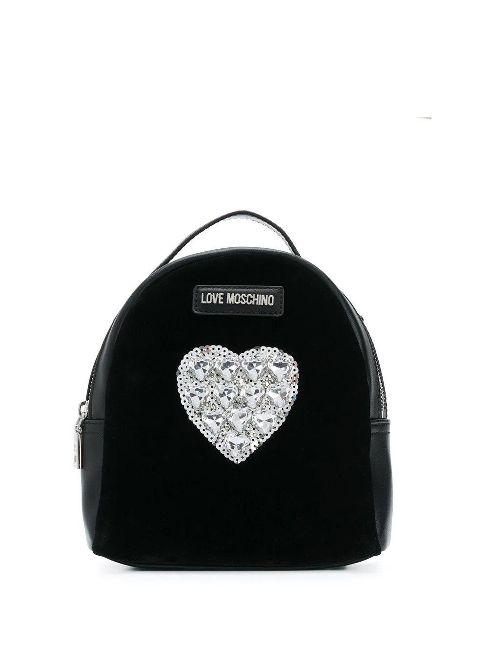 crystal heart-embellished backpack - 1