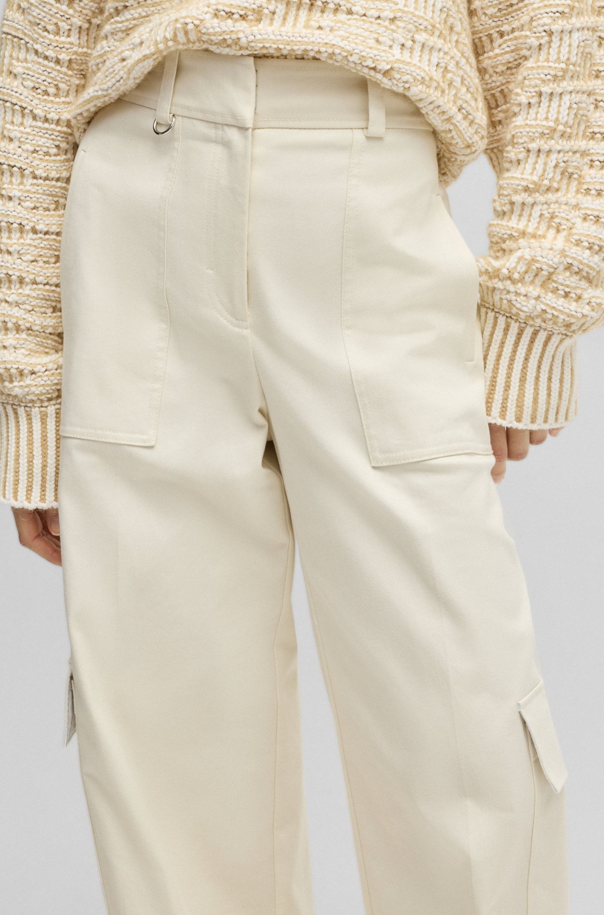 LOOSE-FIT CARGO TROUSERS IN STRETCH-COTTON TWILL - 5
