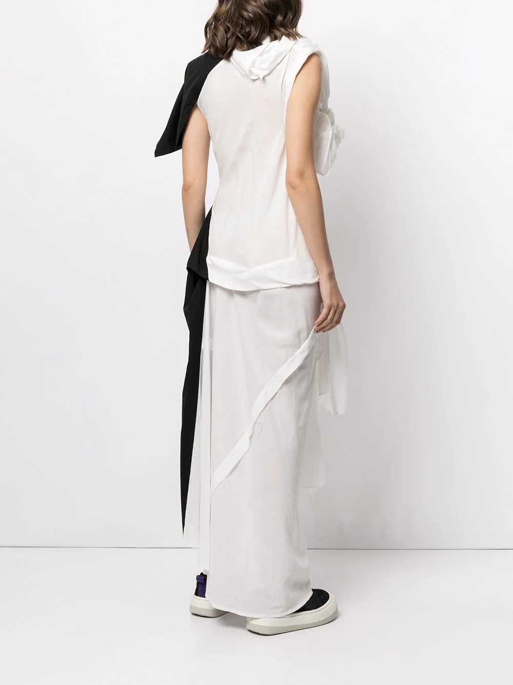 colour-block asymmetric dress - 4