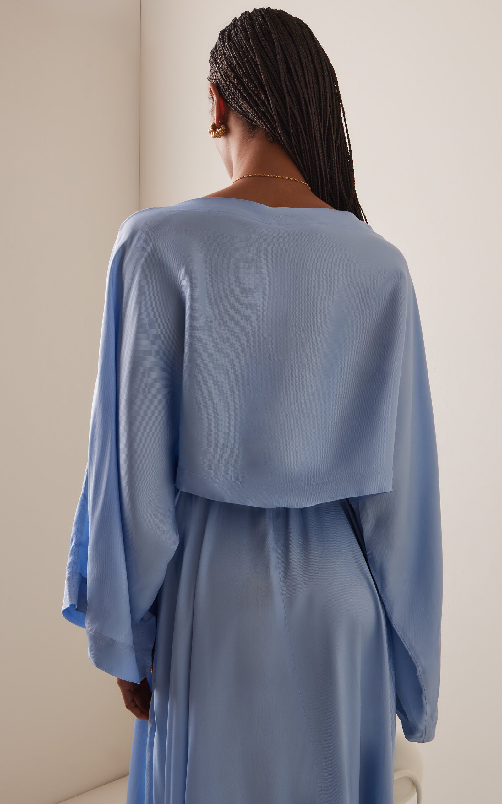 Como Twill-Satin Kimono Top blue - 5