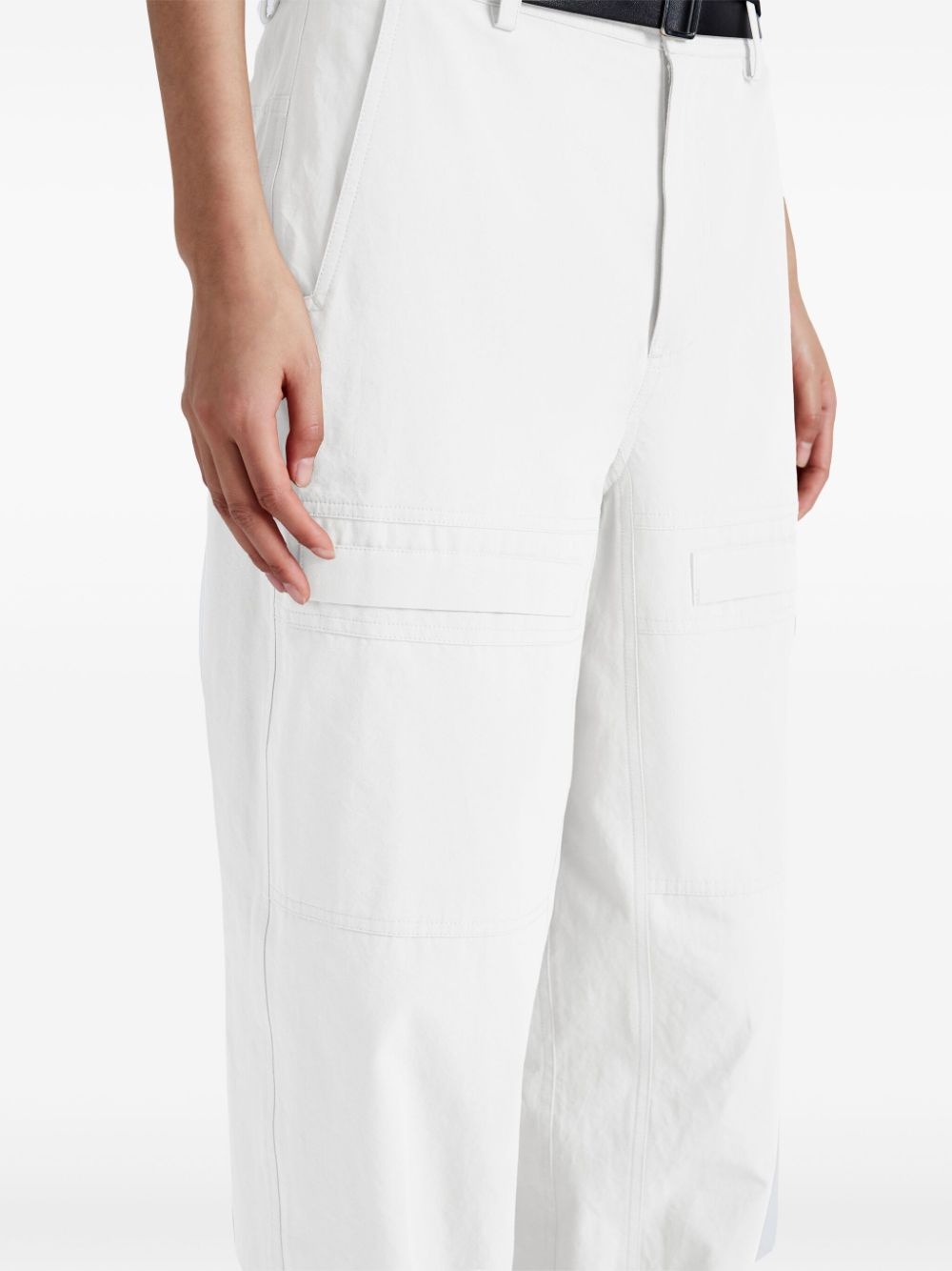 mid-rise cotton cargo pants - 5