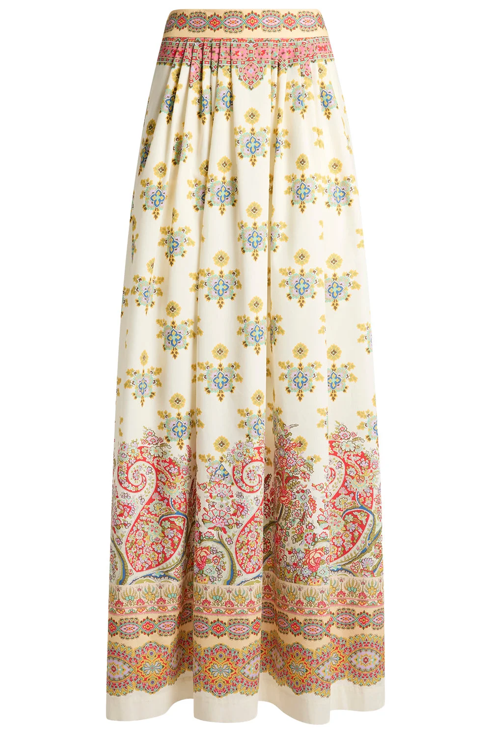 Paisley Border Print Maxi Skirt - 1