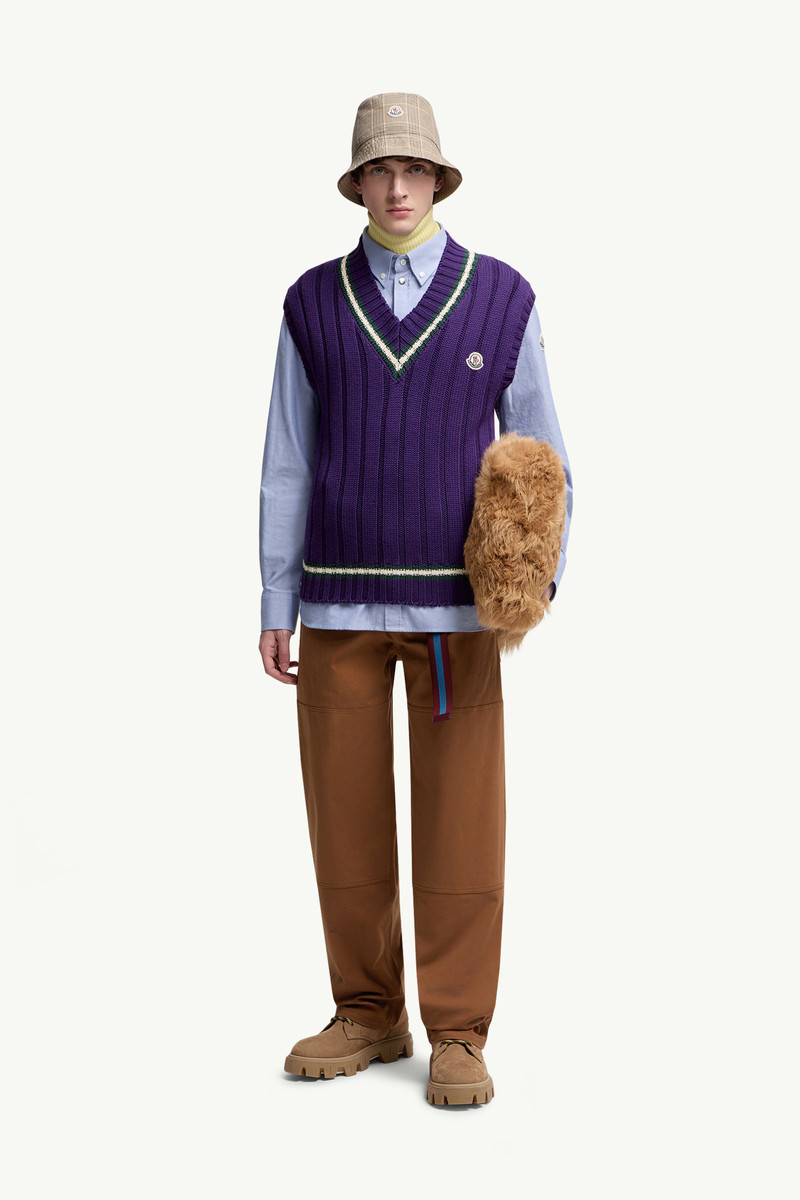 Moncler Wool & Cotton V-Neck Vest outlook