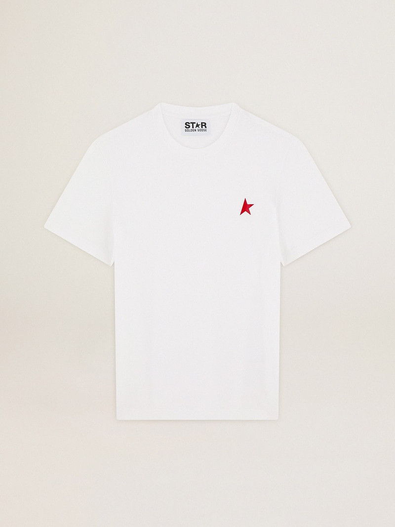 White Star Collection T-shirt with red star on the front 1