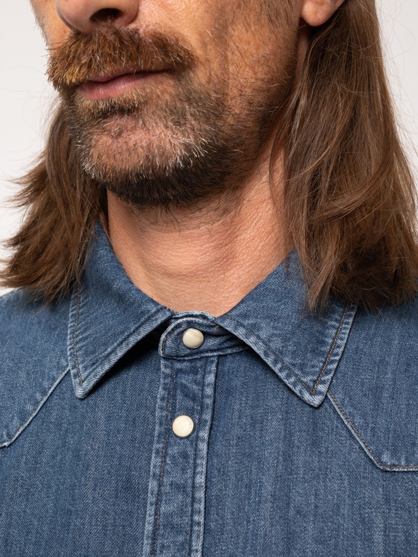 George Classic Blue Indigo Denim Shirt - 4