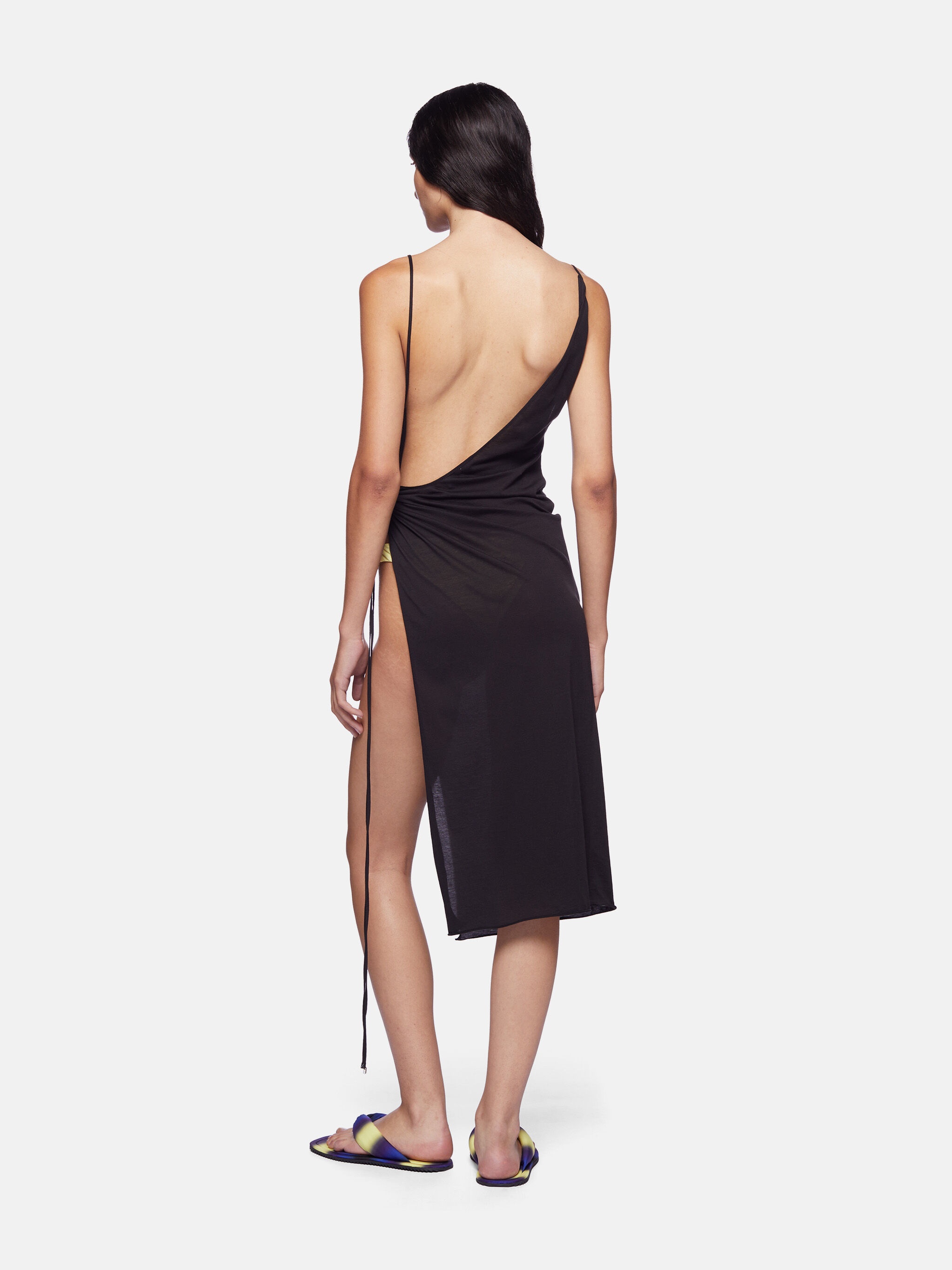 BLACK MIDI DRESS - 4