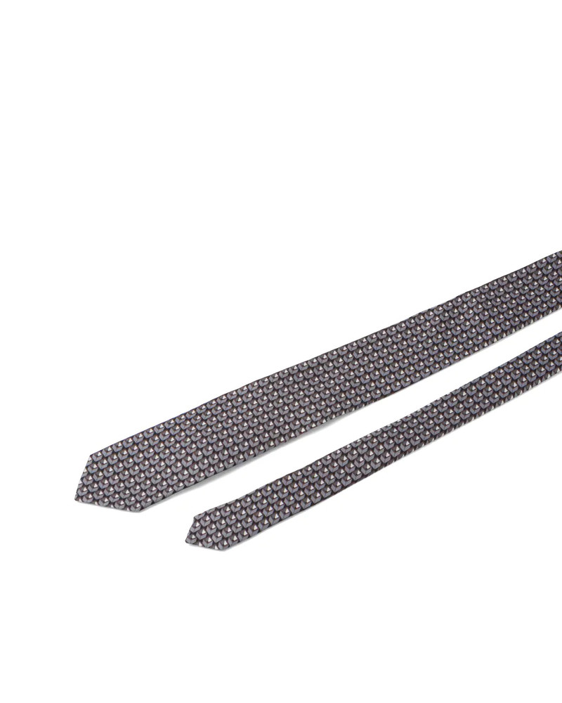 Micro-cube print silk twill tie 3