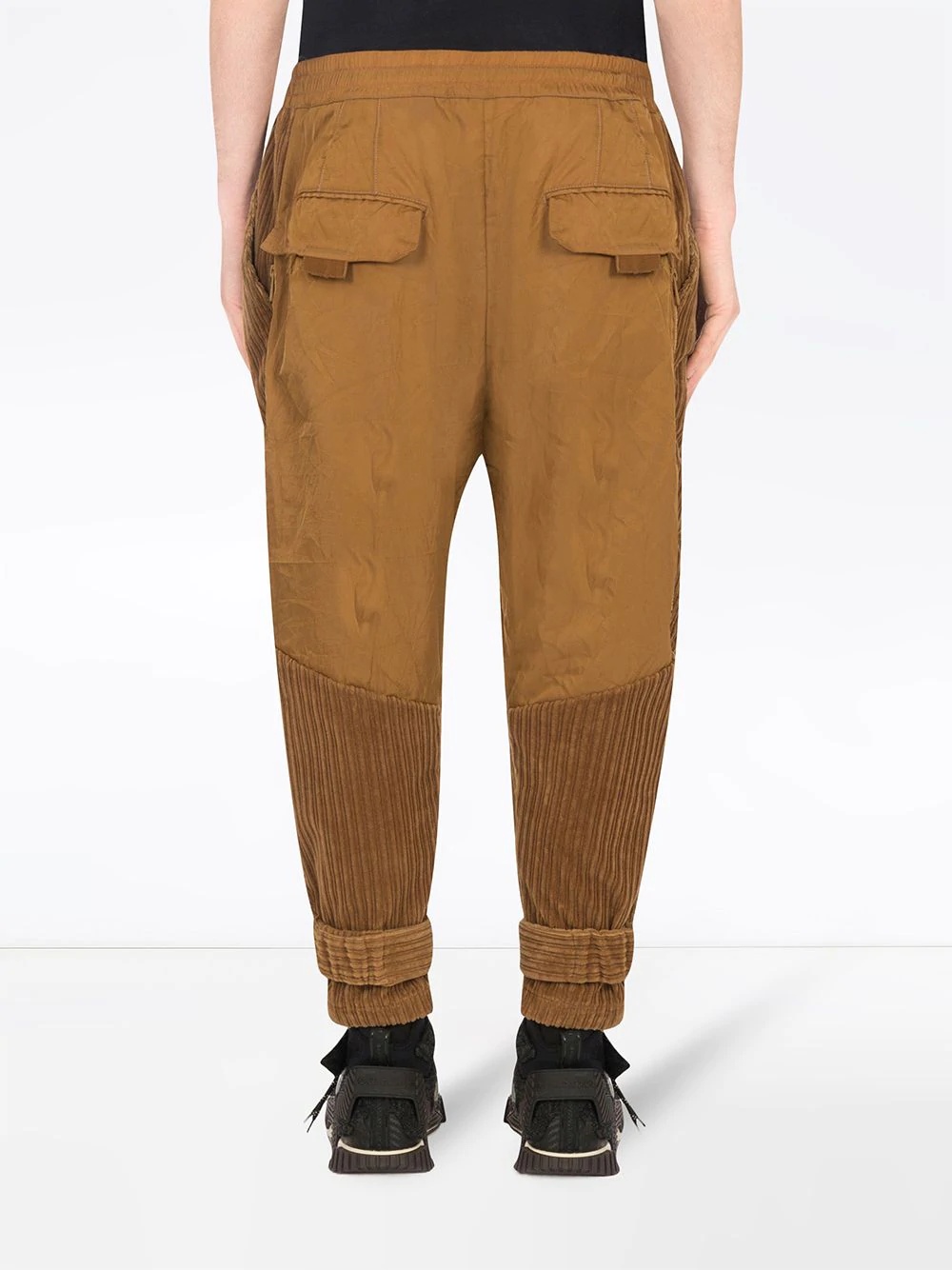 corduroy drop-crotch trousers - 4