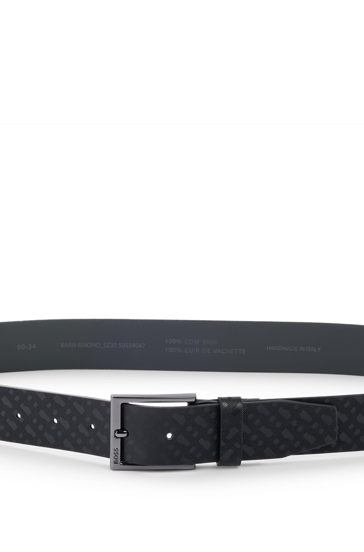 ITALIAN-LEATHER BELT WITH EMBOSSED MONOGRAMS - 4