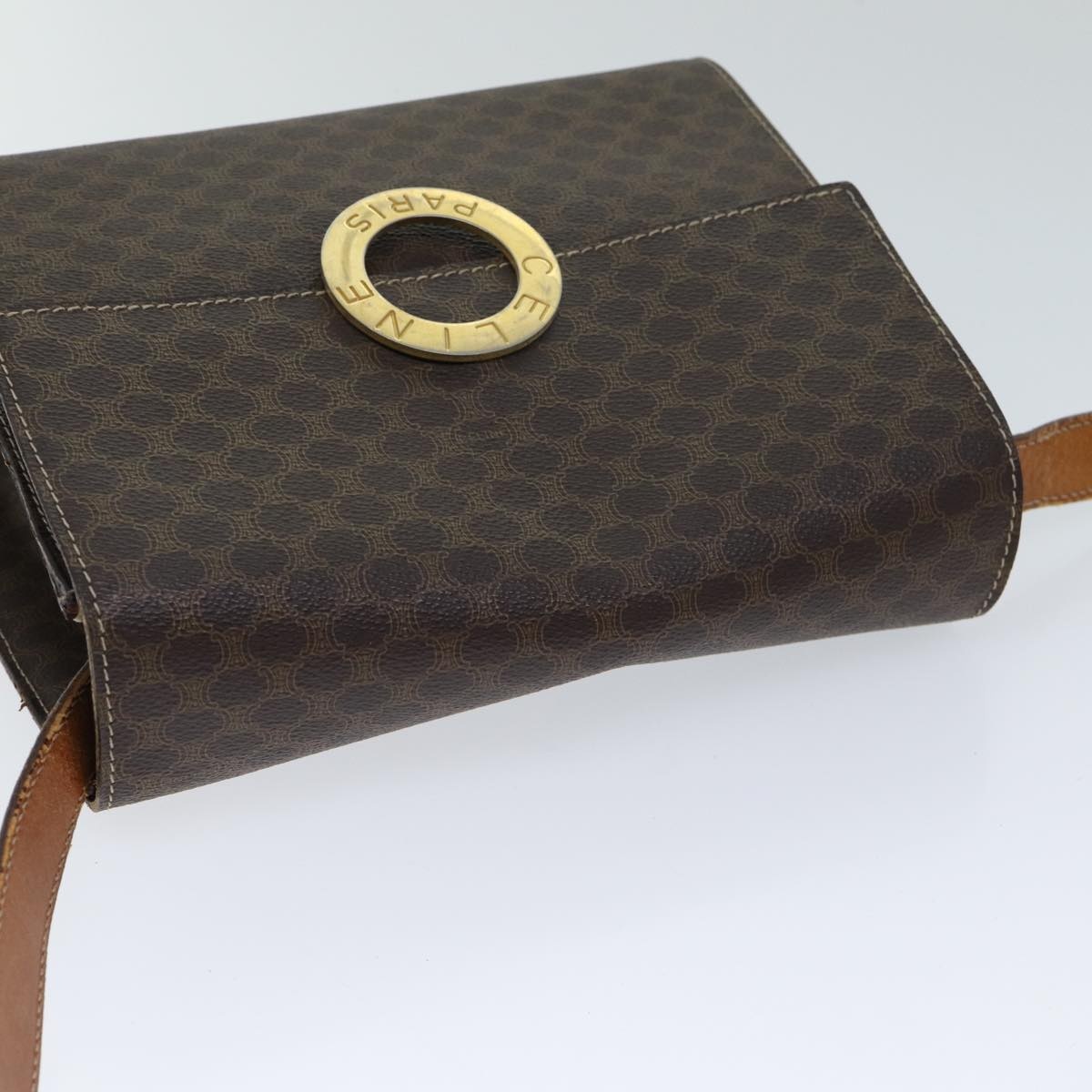 CELINE Macadam Canvas Shoulder Bag Pvc Brown - 6