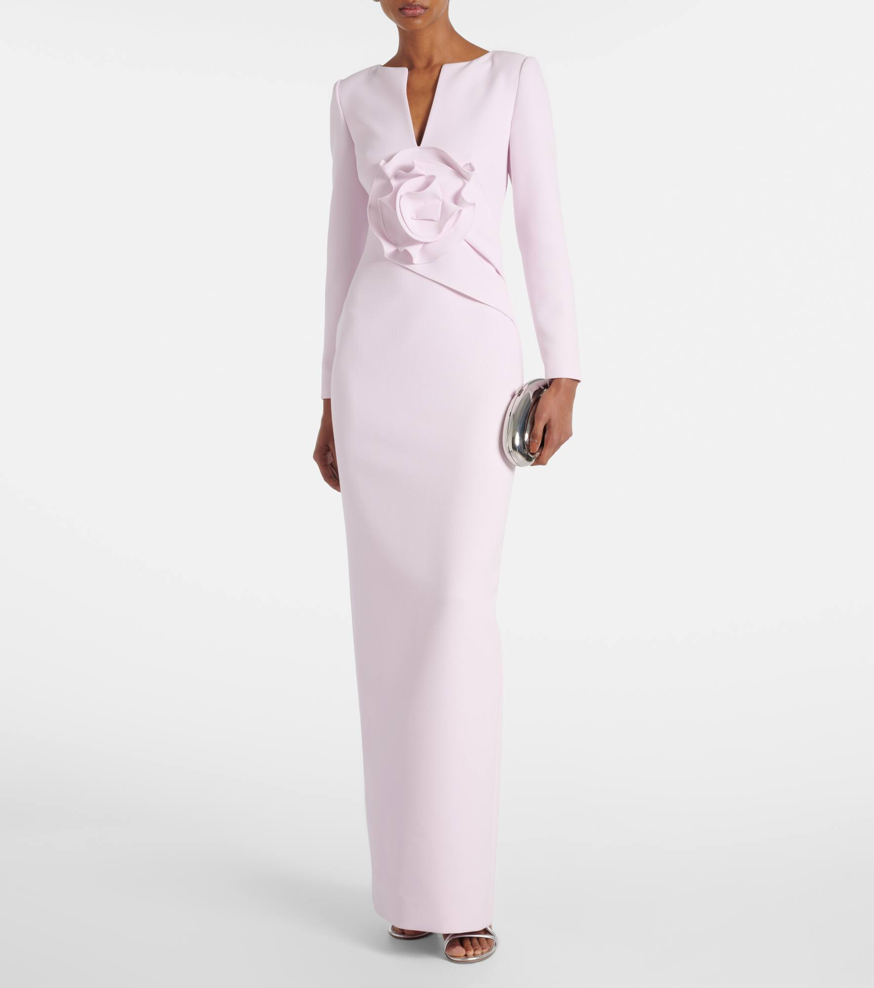 Floral-appliqué gathered gown - 2