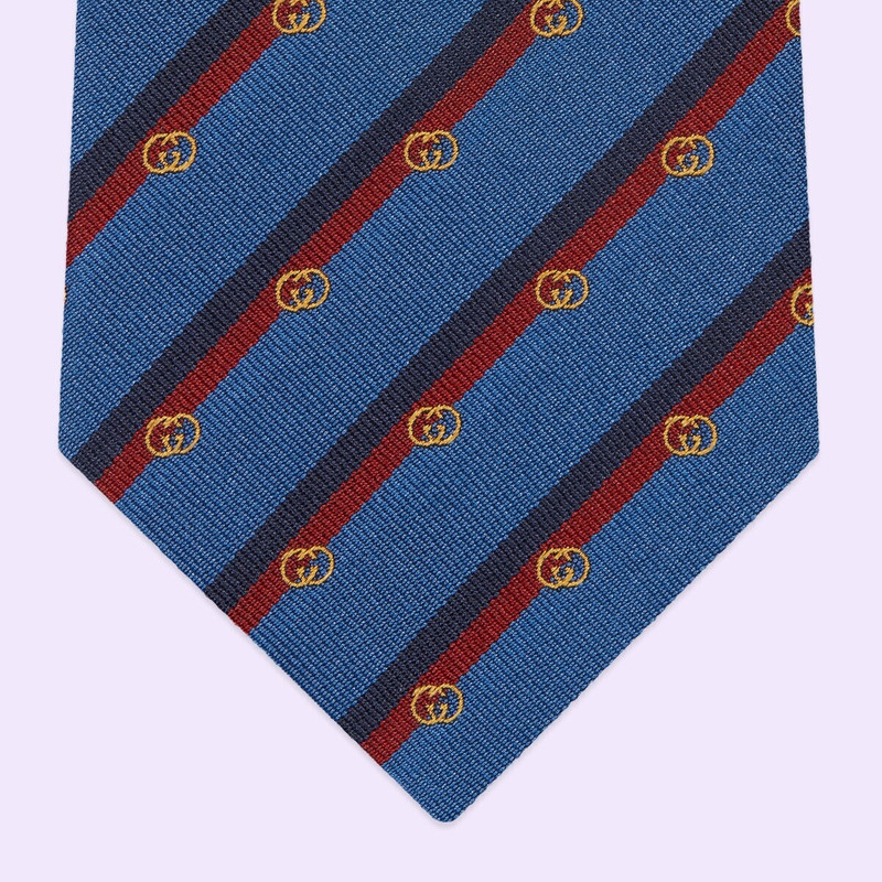 Interlocking G silk jacquard tie 4