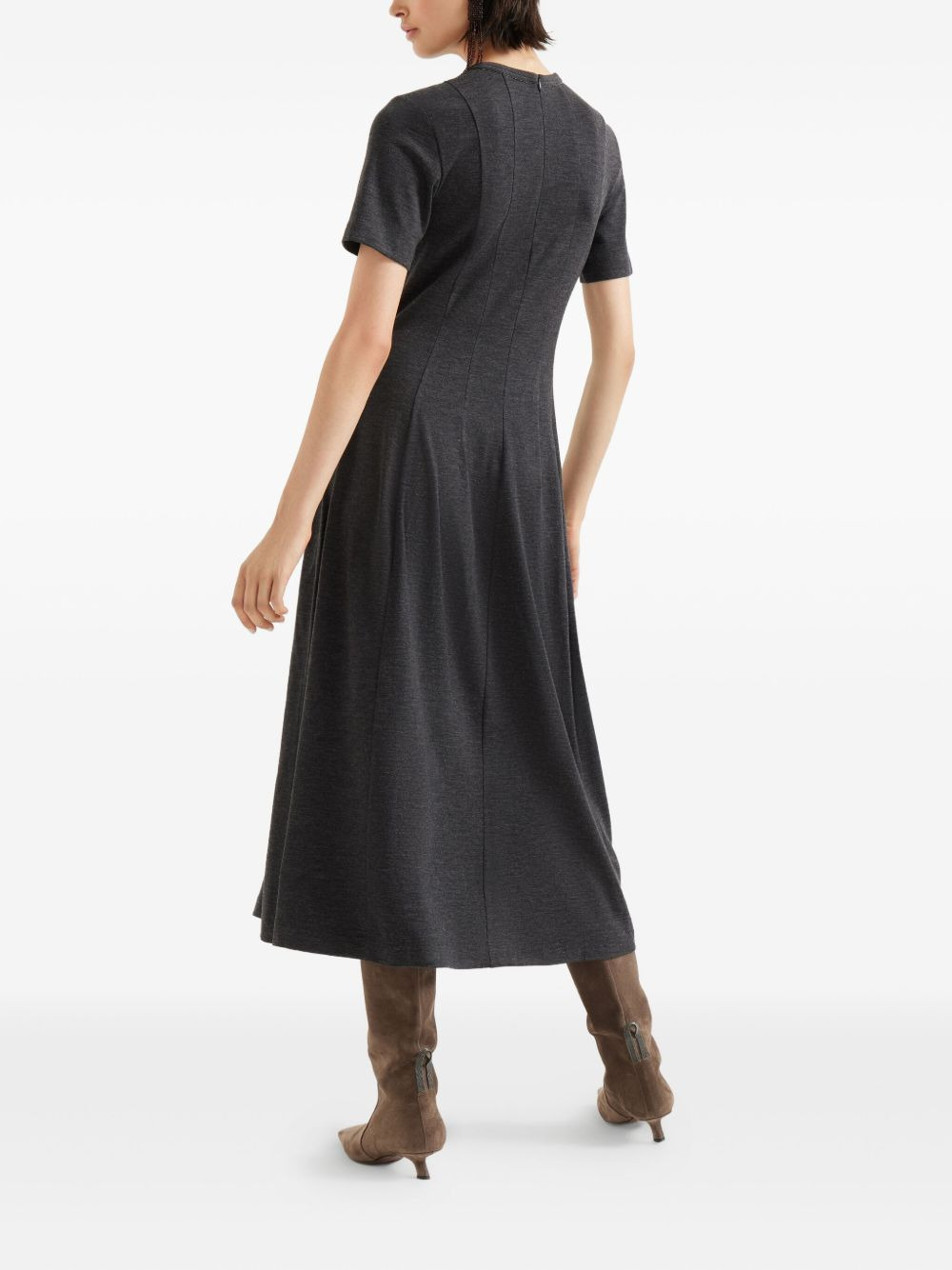 short-sleeve jersey midi dress - 4