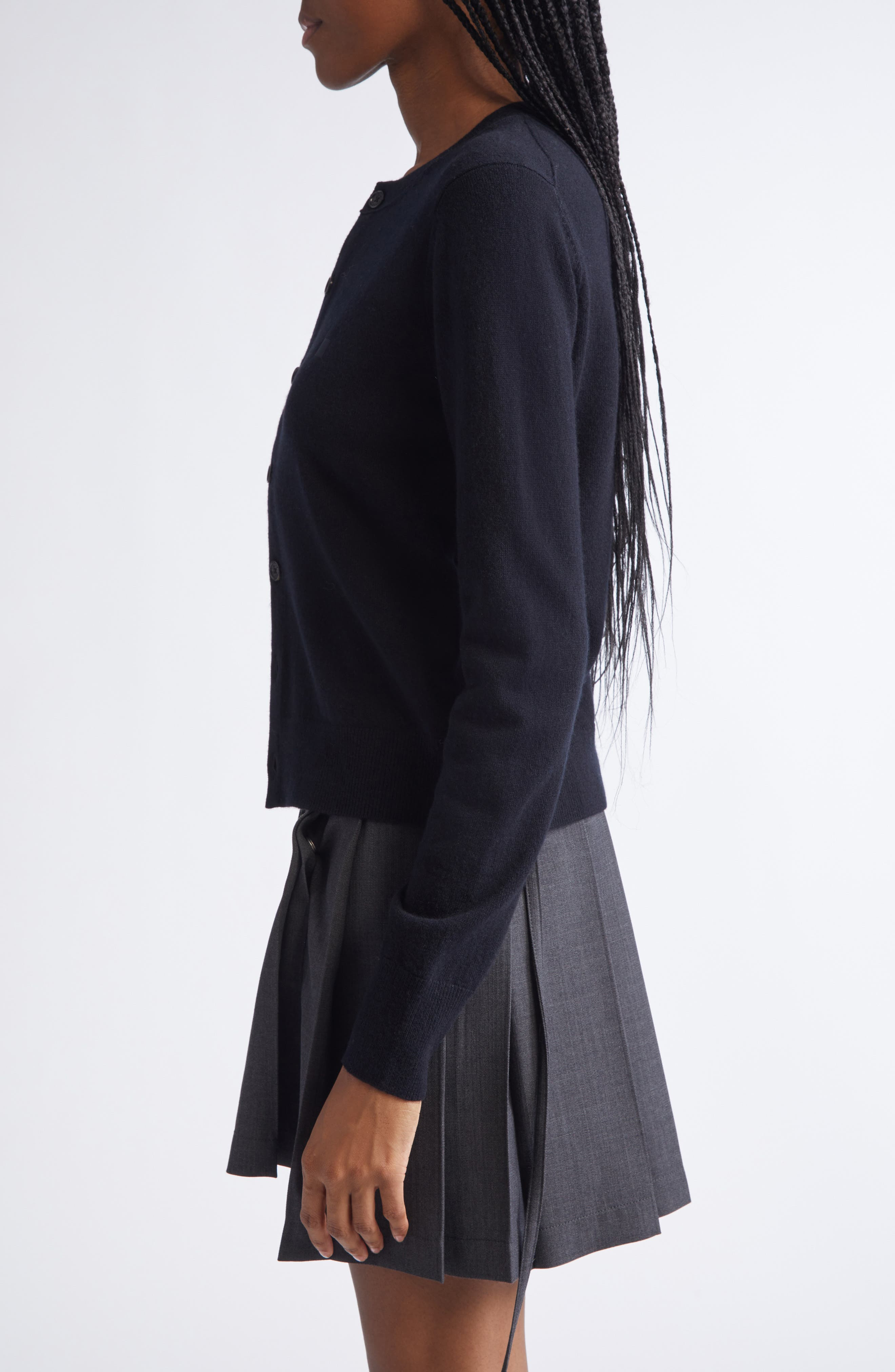 Acne Studios Keny Core Wool & Yak Hair Cardigan in Black at Nordstrom - 4