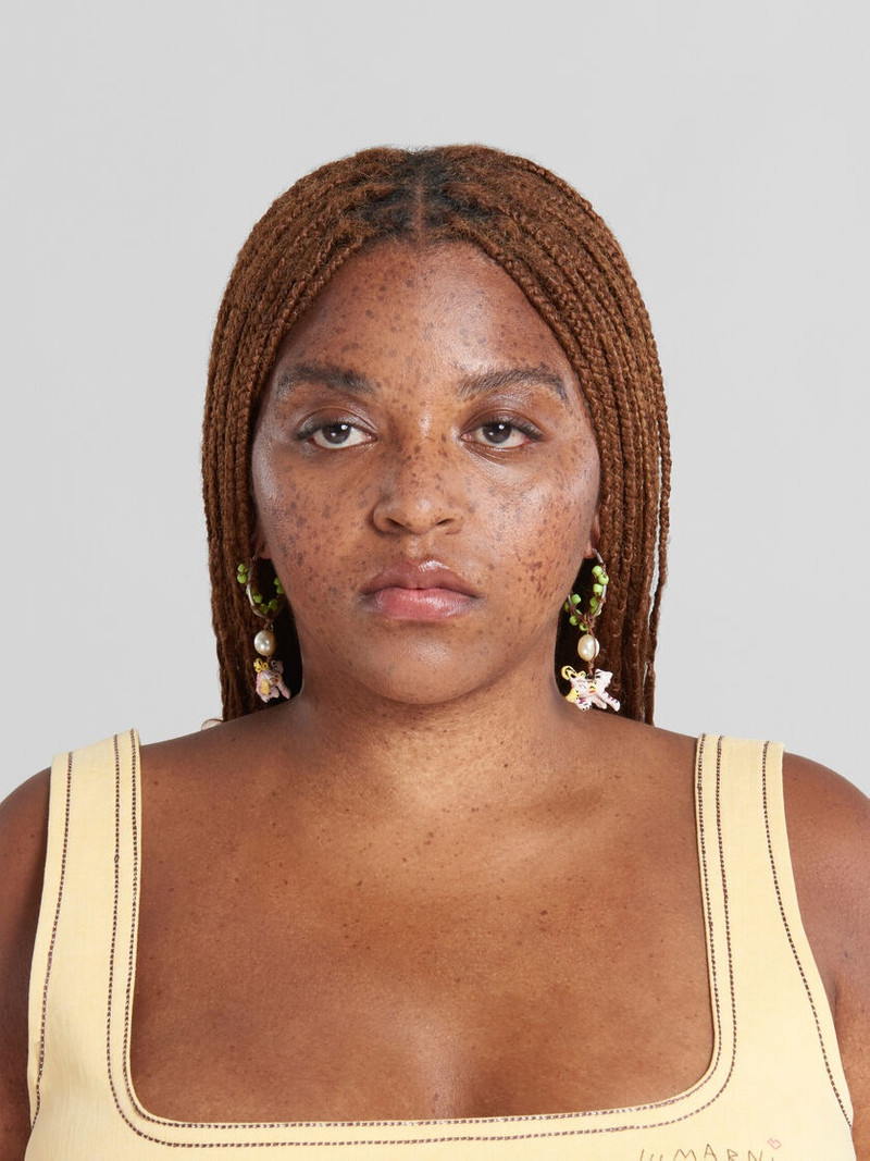 Marni BEADED EARRINGS WITH TIGER PENDANTS outlook