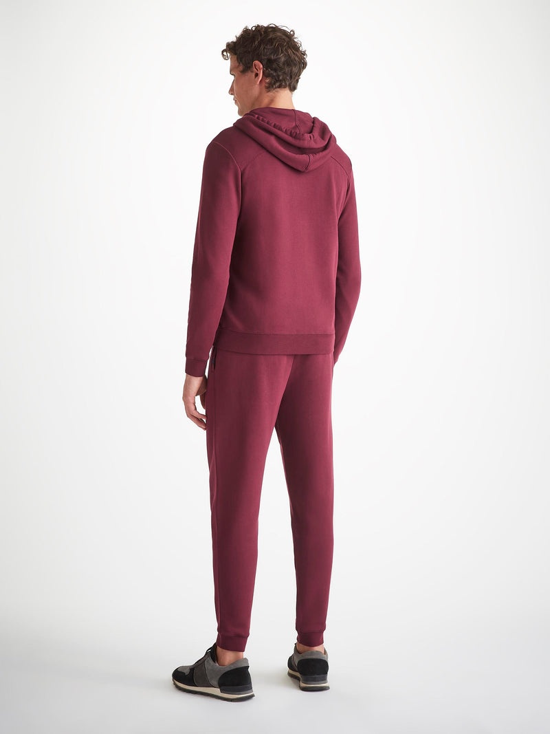 Men's Hoodie Quinn Cotton Modal Burgundy - 4