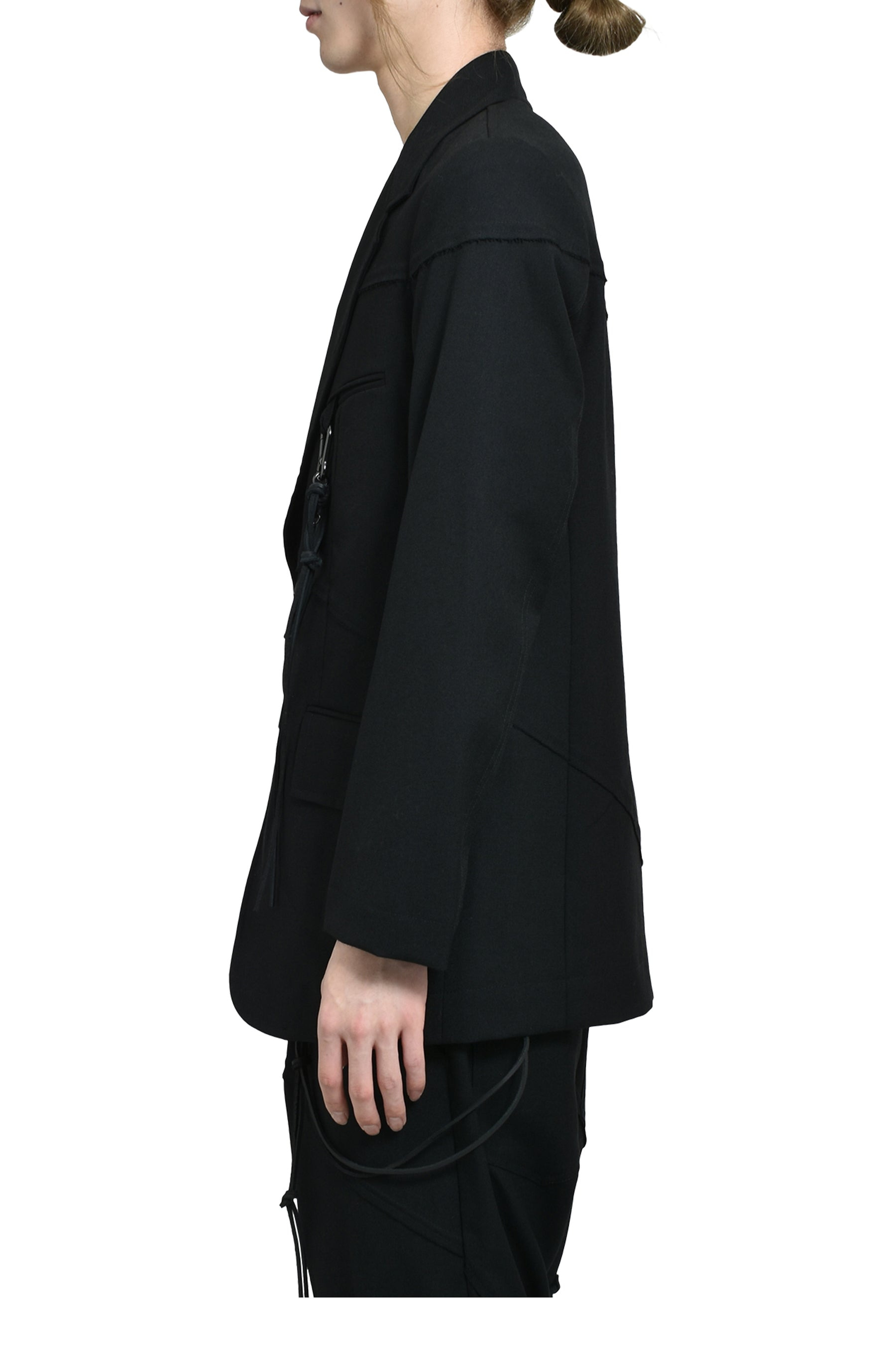 "SLASH" OVERSIZED BLAZER / BLK - 3