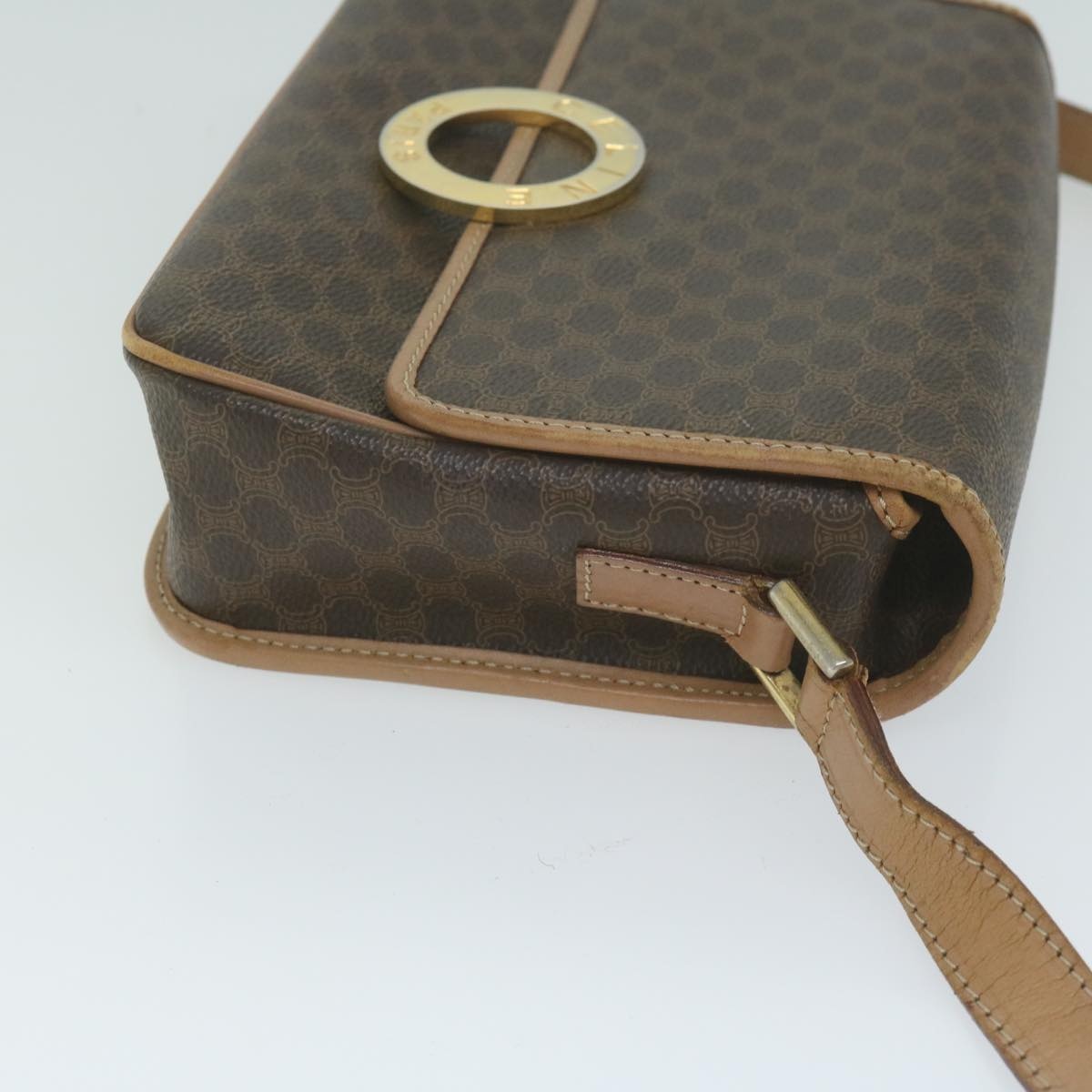 CELINE Macadam Canvas Shoulder Bag Pvc Brown - 4