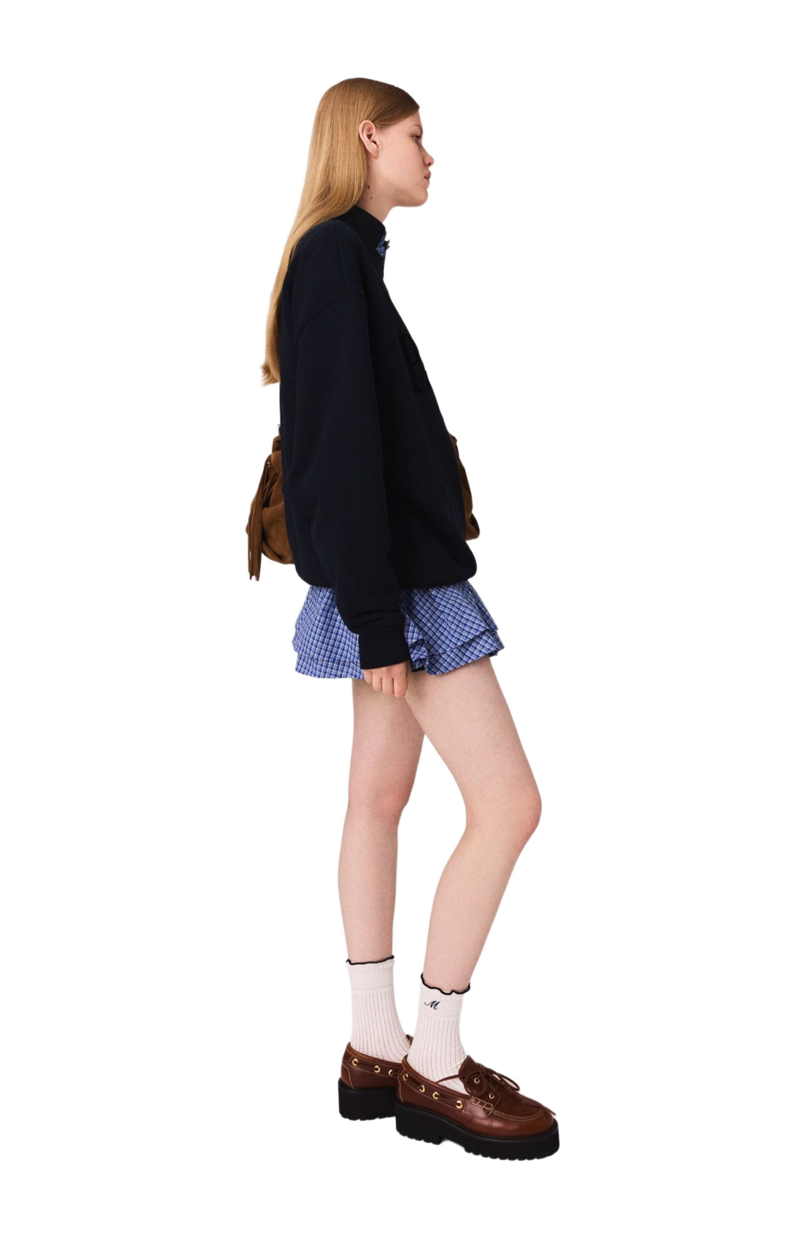 maje Paris embossed logo sweatshirt in Navy at Nordstrom - 2