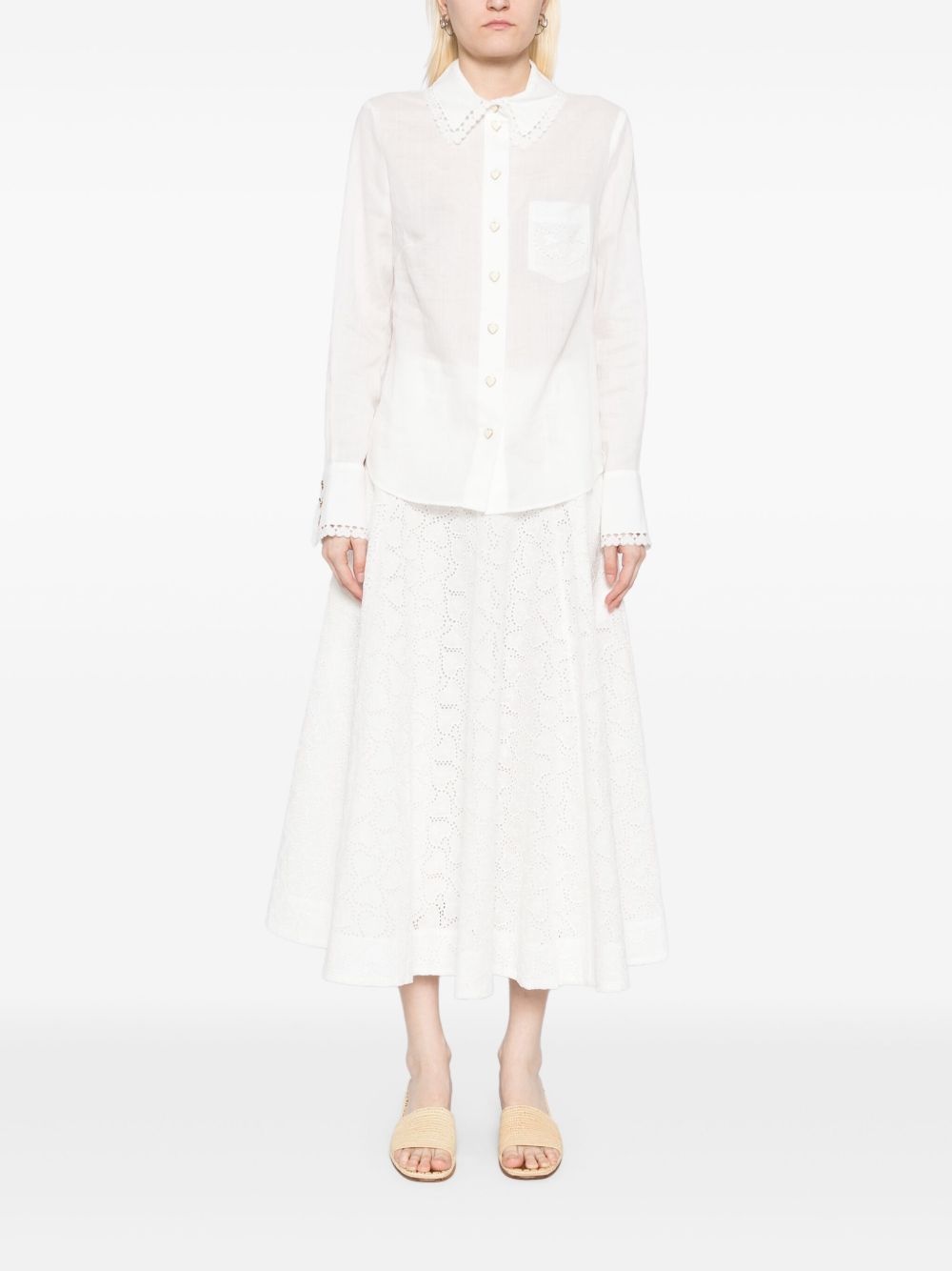 embroidered ramie shirt - 2