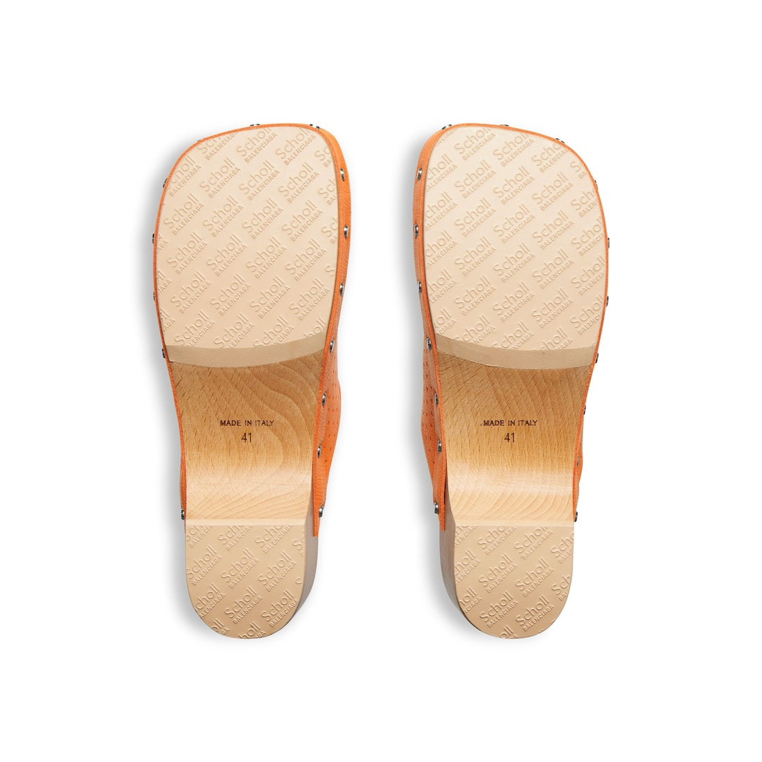 Women's Balenciaga I Scholl 40mm Clog Mule  in Pastel Orange - 7