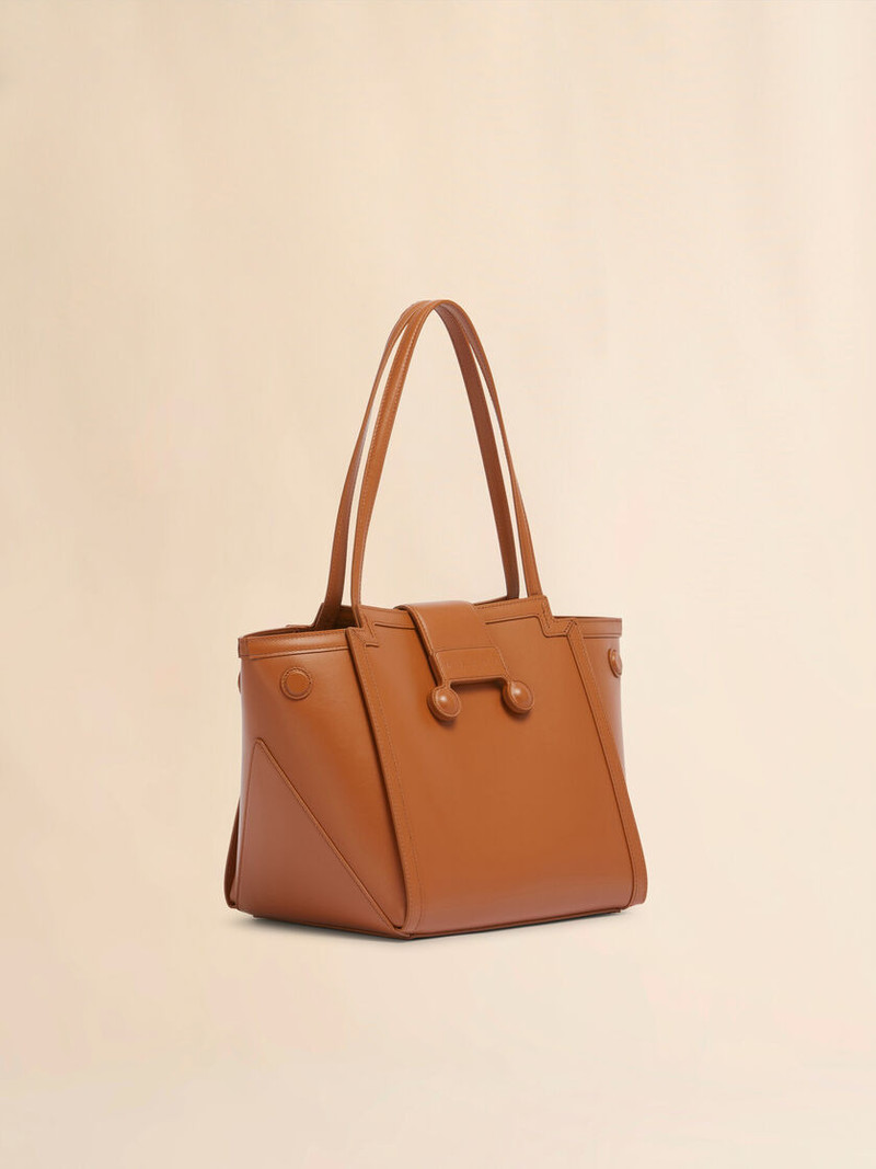 LIGHT BROWN LEATHER MINI RIVIERA BAG 5
