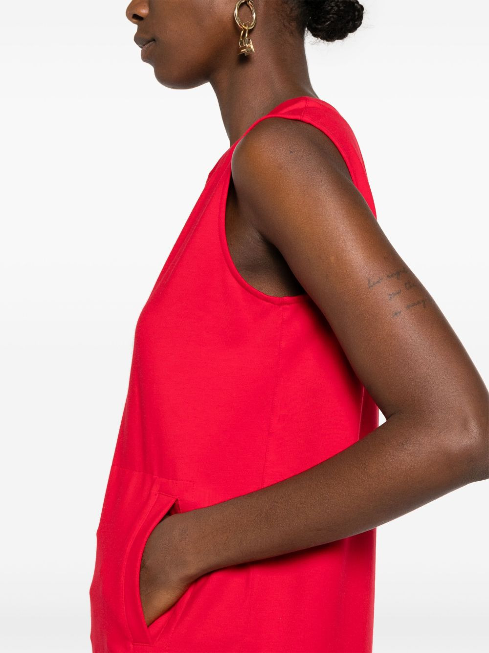 side-slit sleeveless dress - 5