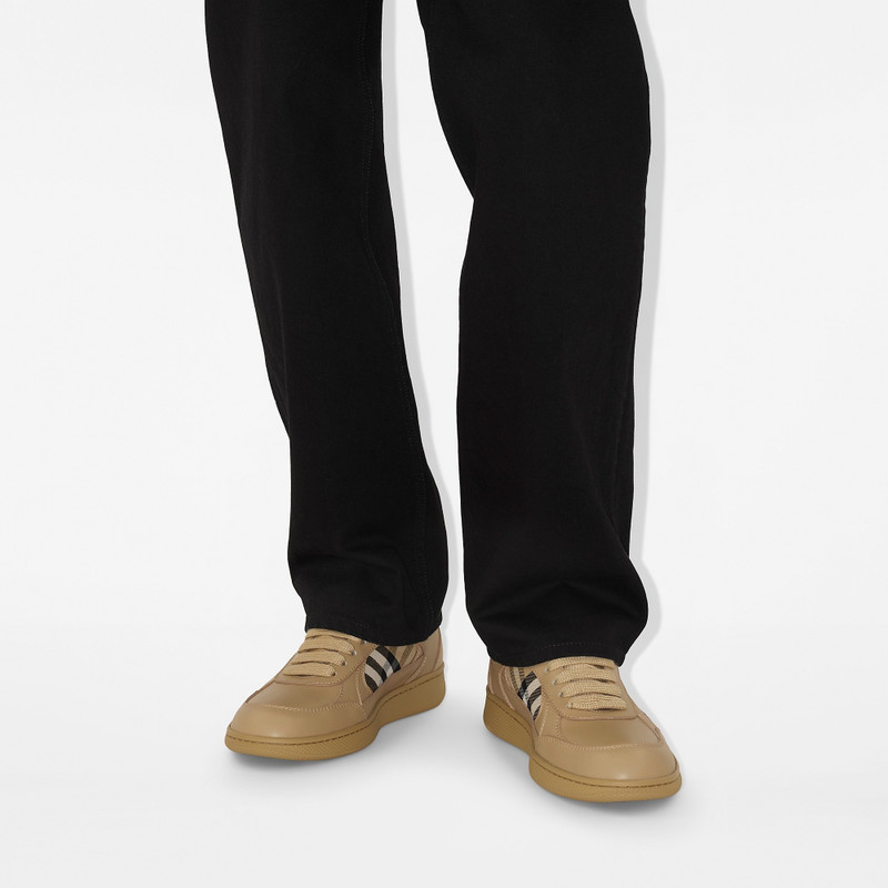 Burberry Leather and Check Terrace Sneakers​ outlook