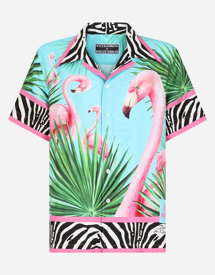 Flamingo-print cotton Hawaiian shirt - 3