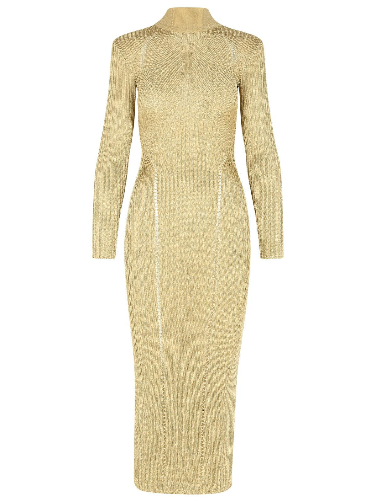Self Portrait 'Lurex' Dress In Beige Viscose Blend Women - 1
