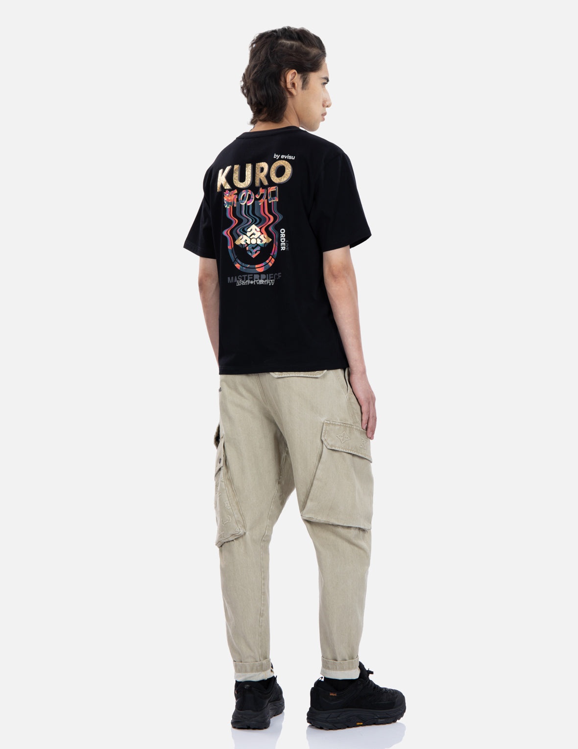 Mixed Graphic Embossed 3D Cargo Denim Joggers - 4