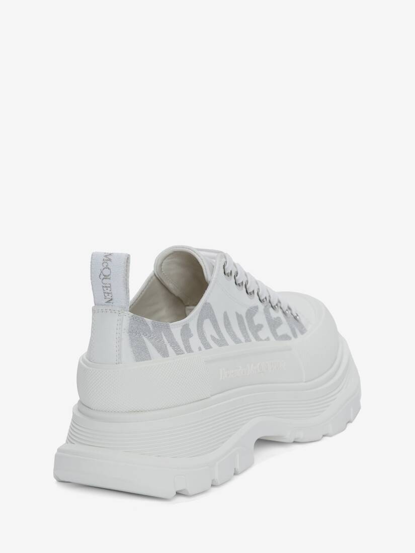 Tread Slick Lace Up in White/silver - 3
