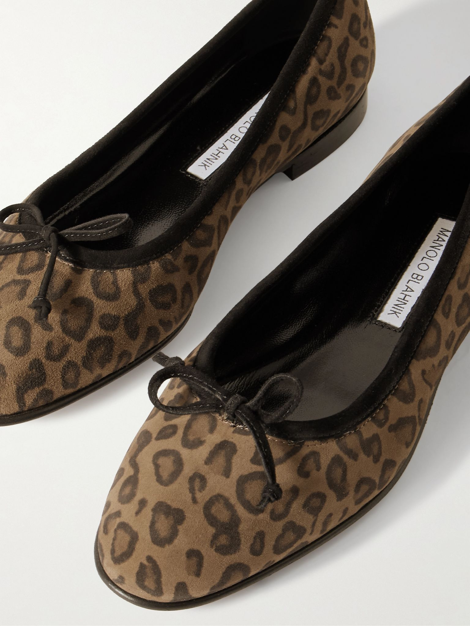 Veralli bow-detailed leopard-print suede ballet flats Leopard print - 4