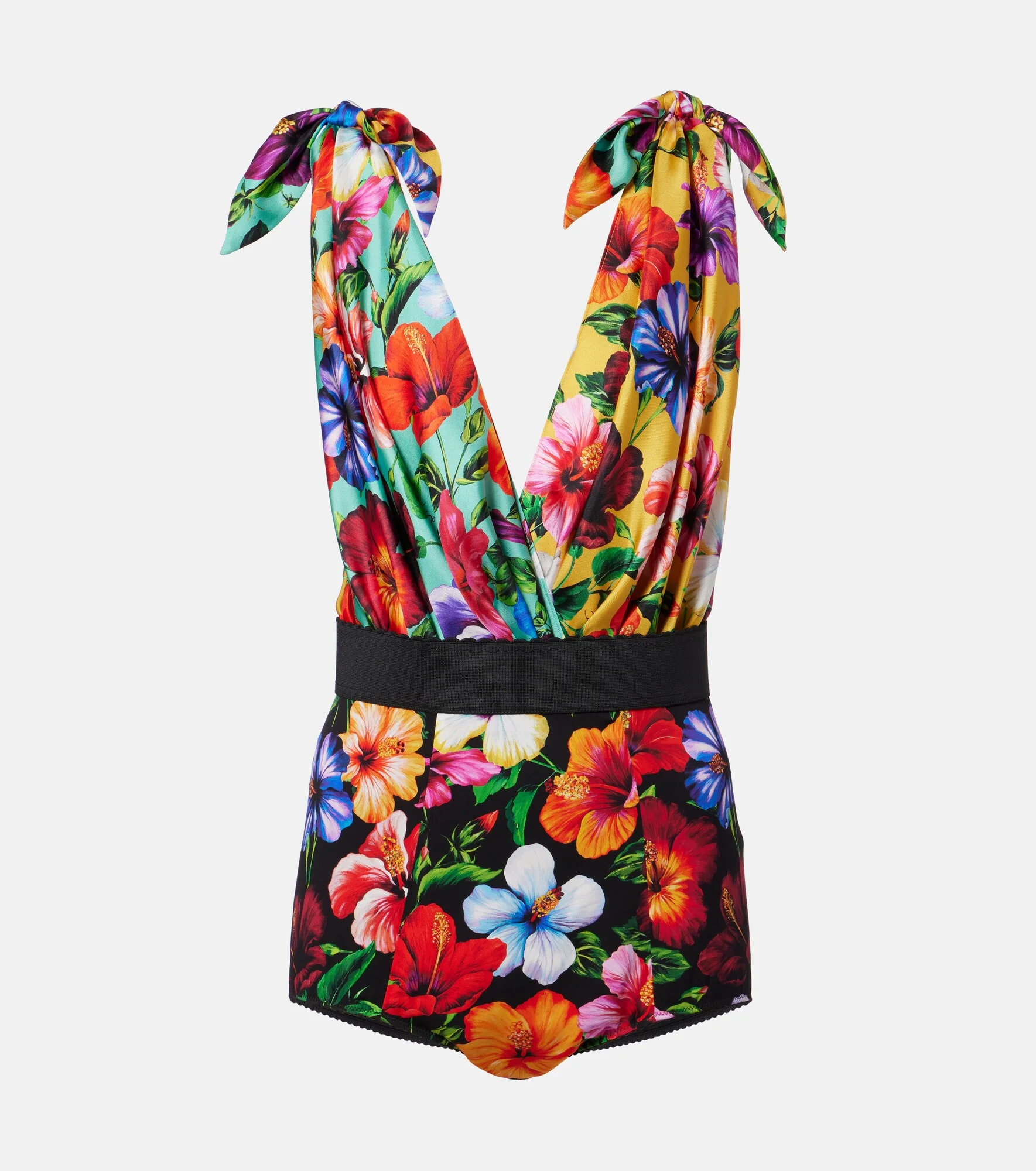 Floral silk-blend playsuit - 1