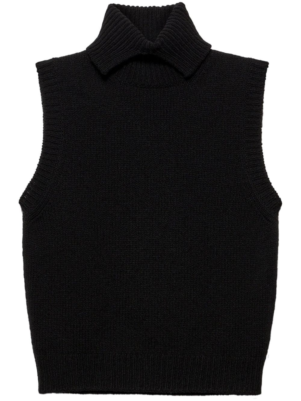 roll-neck cashmere vest - 1