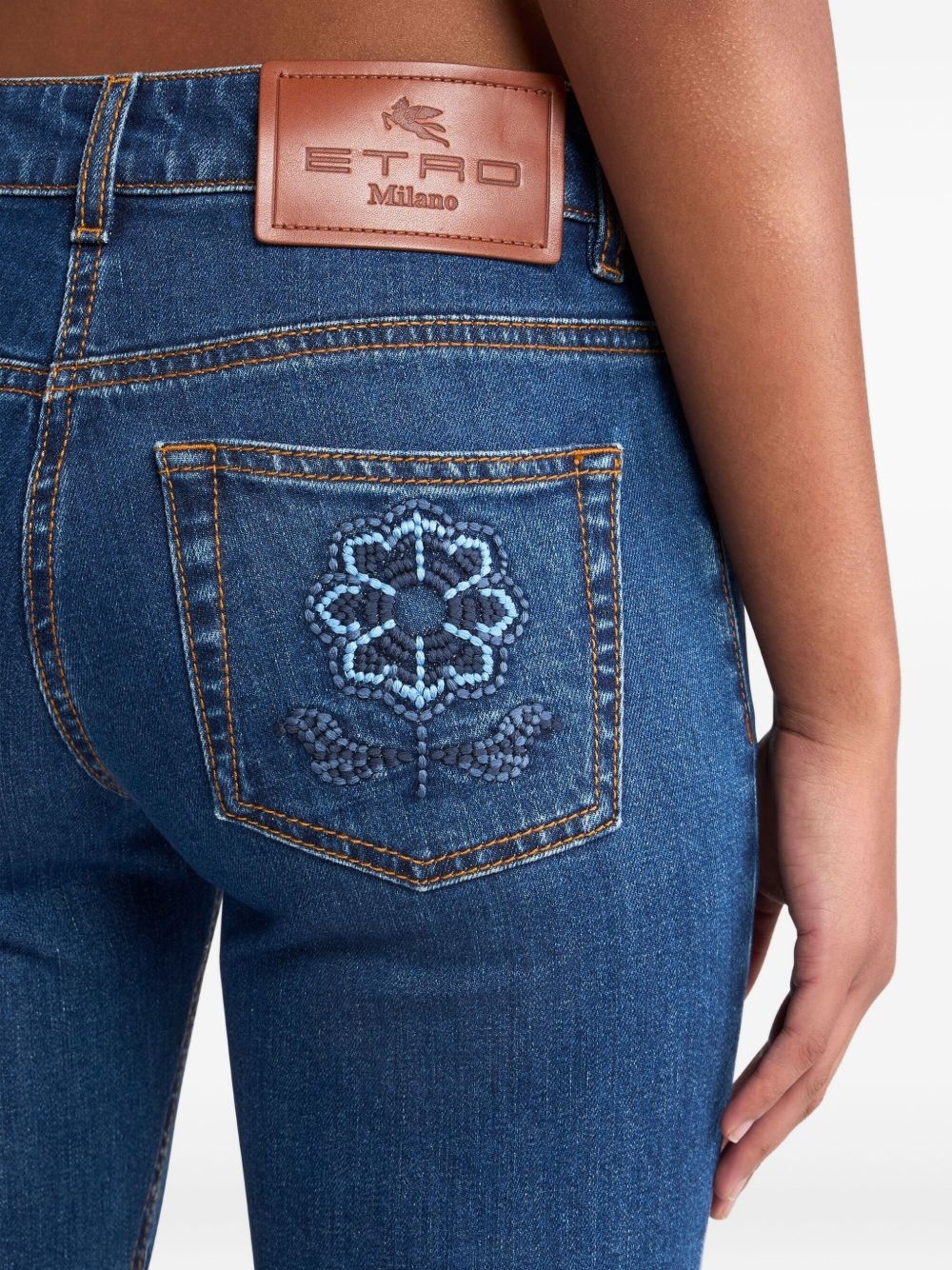 embroidered denim shorts - 5