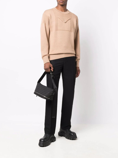 FENDI flap-pocket ribbed-knit jumper outlook