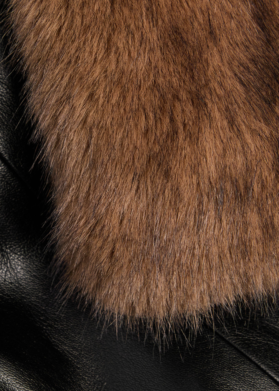 Stand Studio Estella Faux Fur-trimmed Faux Leather Coat - 5