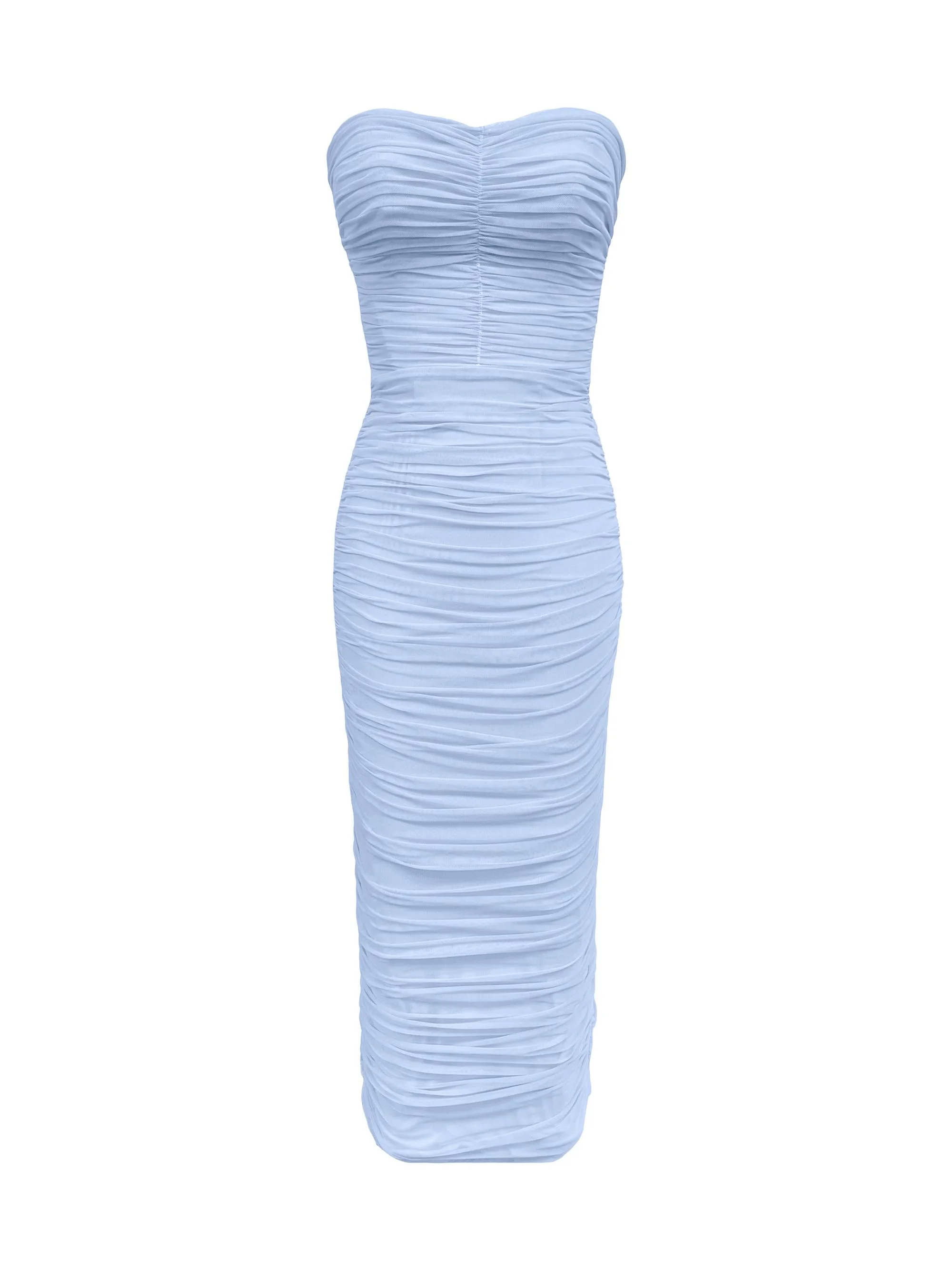 Women's Heather Ruched Midi-Dress - Sky - 1